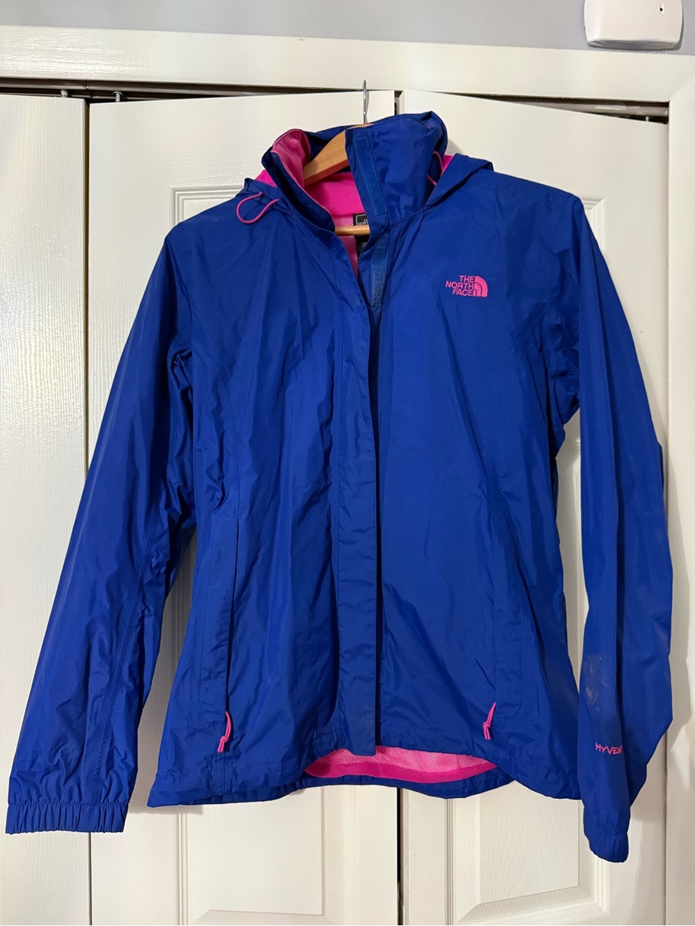 The North Face HyVent Women's Royal Blue Jacket with Pink Accents